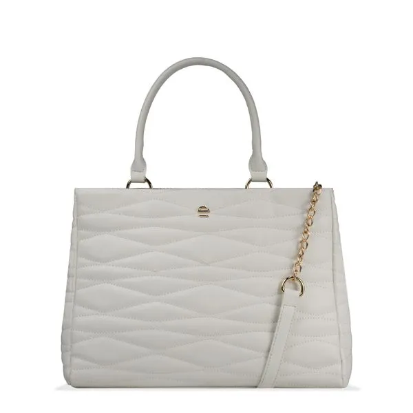 Bolsa Mão e Transversal Tote Matelassê Le Postiche OFF WHITE