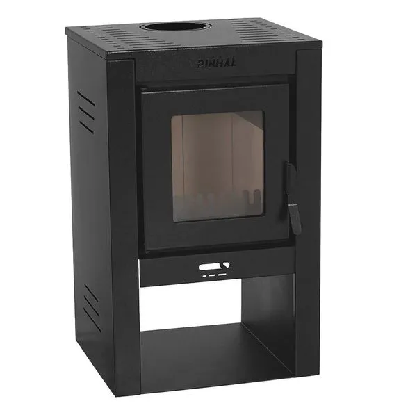 Calefator a Lenha Slim com Dupla Combustão para Ambientes Até 40 m2 Preto Fornos Pinhal Calefator a Lenha Slim com Dupla Combustão Preto Fornos Pinhal