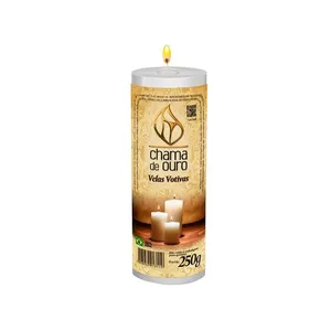 Vela Votiva Premium Branca 250g - Chama de Ouro