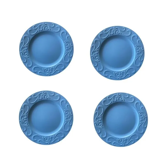 Jogo de 4 (quatro) Sousplats azul ceu arabesco - 33 cm