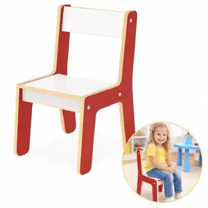 Cadeira Infantil Montessori de MDF com Encosto Educativa Vermelha Yeet Cadeira Infantil Montessori MDF com Encosto Educativa Vermelha Yeet