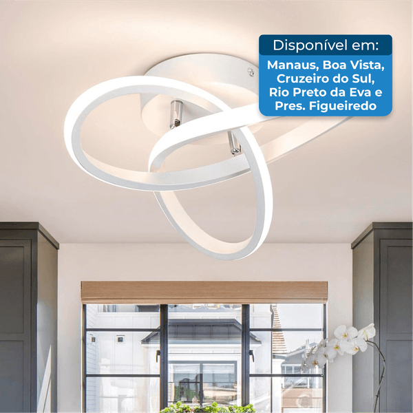 Lustre Caneone de Teto LED Moderno Branco A-BI