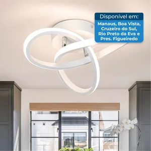 Lustre Caneone de Teto LED Moderno Branco A-BI