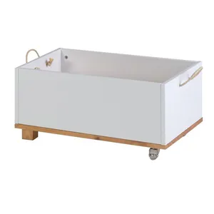 Baú Infantil Doug 60cm X 36cm X 30cm Branco/Amêndoa