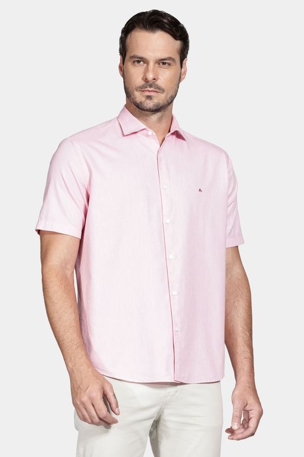 Camisa Manga Curta Regular Oxfordine Lisa Pink - GG