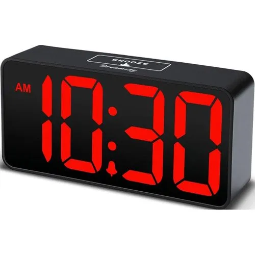 Despertador Digital Pequeno Dreamsky Preto/Vermelho A-MBI