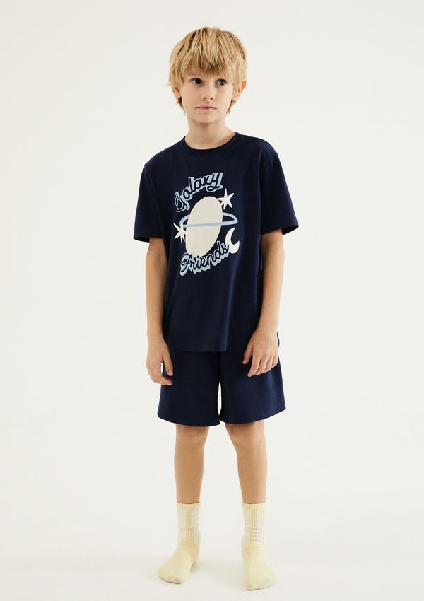 Pijama Infantil Menino Curto Com Estampa - Azul 012