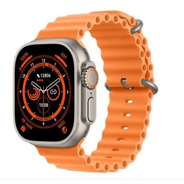 Smartwatch W69 Ultra Max Serie 8 49mm NFC, GPS 2,2" DS Laranja