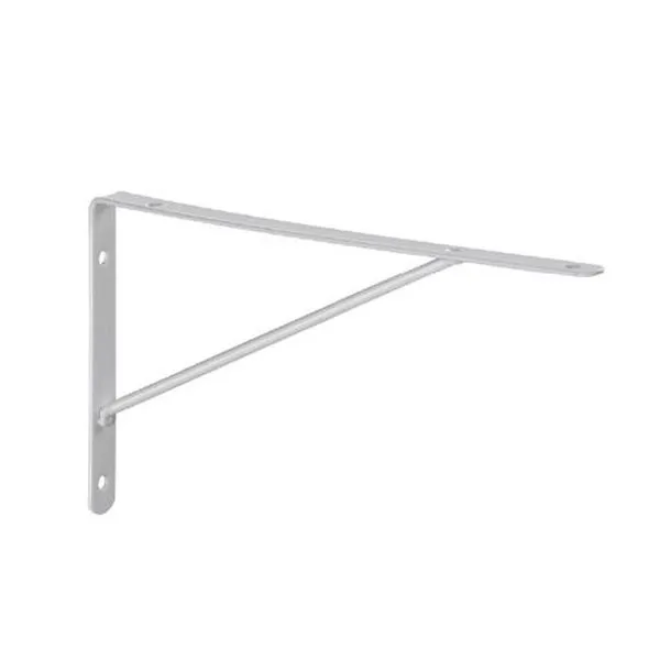 Cantoneira Mão Francesa Leve 50cm para Prateleira Reforçada em Aço Branco 47cm 25cm Multivisão Cantoneira Mão Francesa Leve 50cm para Prateleira em Aço Branco Suporta Até 45kg Multivisão
