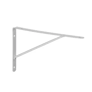 Cantoneira Mão Francesa Leve 50cm para Prateleira Reforçada em Aço Branco 47cm 25cm Multivisão Cantoneira Mão Francesa Leve 50cm para Prateleira em Aço Branco Suporta Até 45kg Multivisão