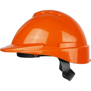 Capacete aba frontal laranja com catraca e jugular Milenium 904908 - LIBUS