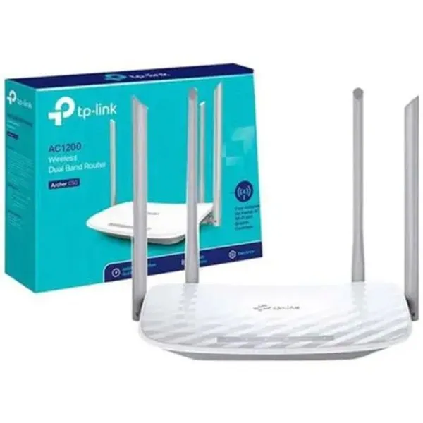 Roteador Wi-Fi Dual Band AC1200 Archer C50 com 4 Antenas e Beamforming Preto TP-Link Roteador Wi-Fi Dual Band AC1200 Archer C50 4 Antenas Preto TP-Link