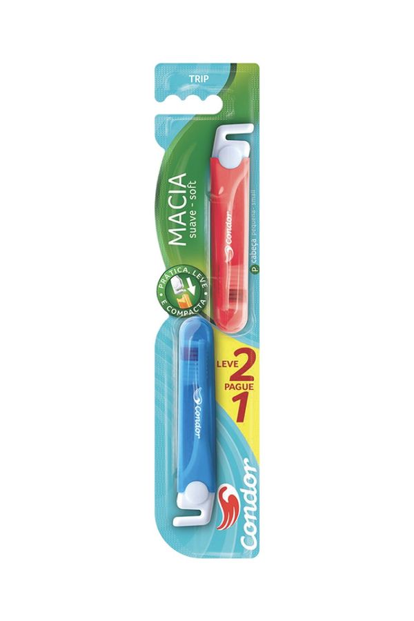Escova Dental Condor Trip Macia Leve 2 Pague 1