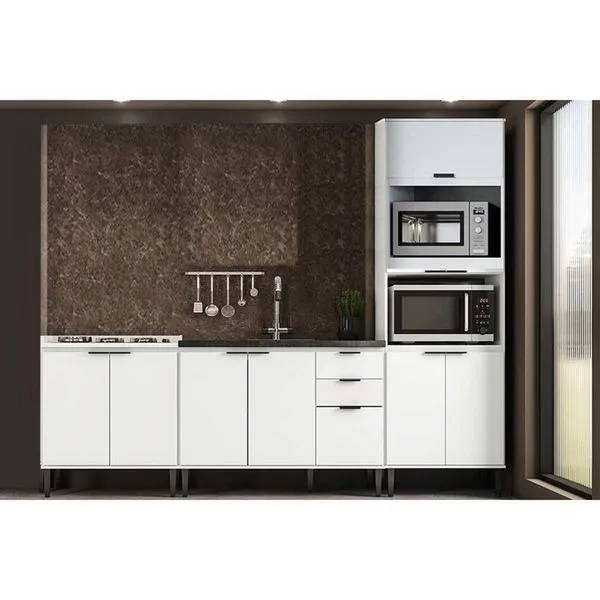 Cozinha Modulada Carraro Alpha Carraro 3 Peças Alpha C3P38 Branco