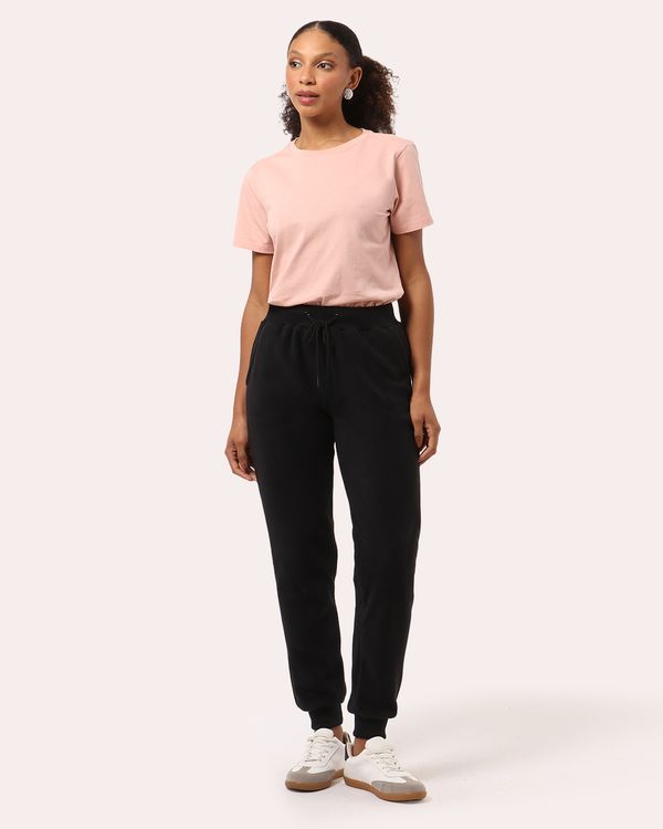 Calça Feminina Jogger Básica Fleece Preta G