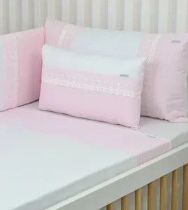 Kit de Berço Helena com 7 Peças Rosa