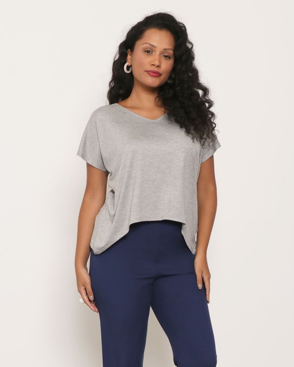 Blusa Feminina Gola V Cinza GG