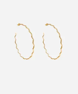 brinco argola delicada torcida dourado Único