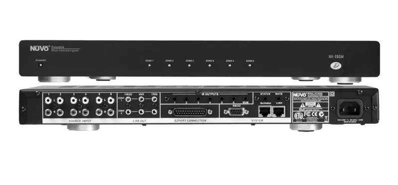 Sistema Multiroom NUVO Essentia NVE6GMS DC - Amplificador 6 Zonas / 6 Fontes com Controle Integrado