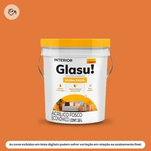 Tinta Acrílica Econômica Fosca Glasu Suvinil Balde 3,6L Muda Fácil Cenoura (MP)