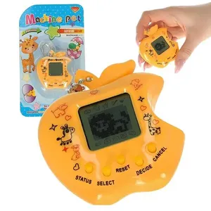 Brinquedo Eletrônico Tamagotchi HC-6093 para Cuidar de 168 Bichinhos Virtuais em Formato Maçã Mordida Amarelo Aquilae Brinquedo Eletrônico Tamagotchi HC-6093 com 168 Bichinhos Virtuais Formato Maçã Mordida Amarelo