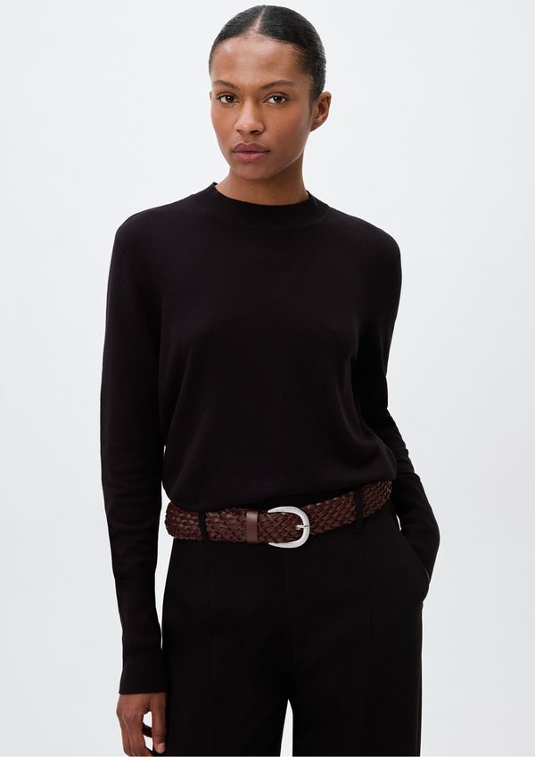Blusa Feminina Manga Longa Em Tricô Leve - Preto M