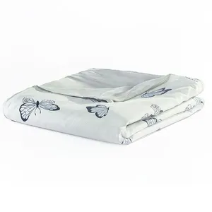 Capa Duvet Para Edredom Solteiro Essencialle Com Ziper 1 Peça Borboletas Azuis