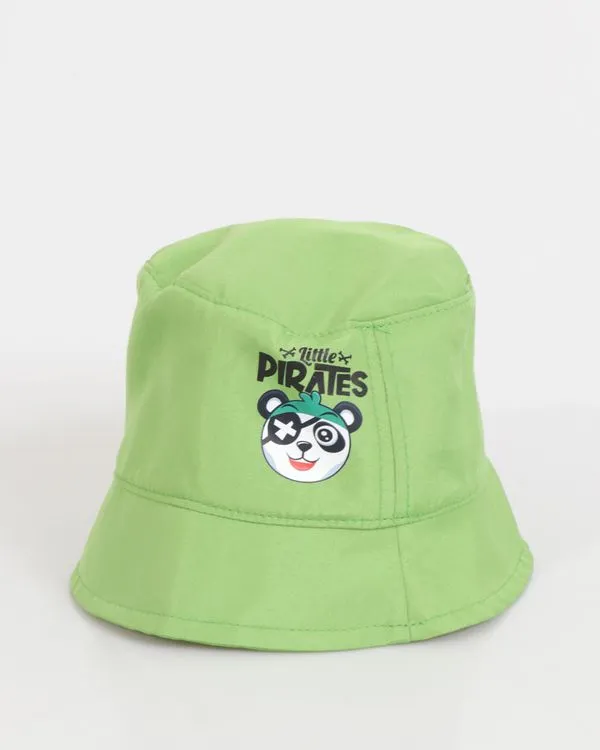 Chapéu Infantil Bucket Hat Estampa Pirata Verde UN