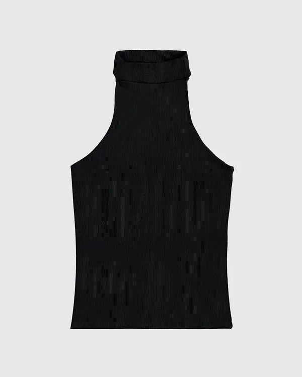 Blusa Infantil Menina Sem Alças Com Gola Em Ribana Malwee Kids Preto - 18