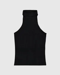 Blusa Infantil Menina Sem Alças Com Gola Em Ribana Malwee Kids Preto - 18