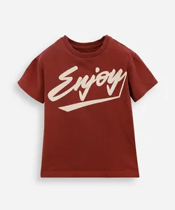 camiseta infantil de algodão enjoy vermelha 8