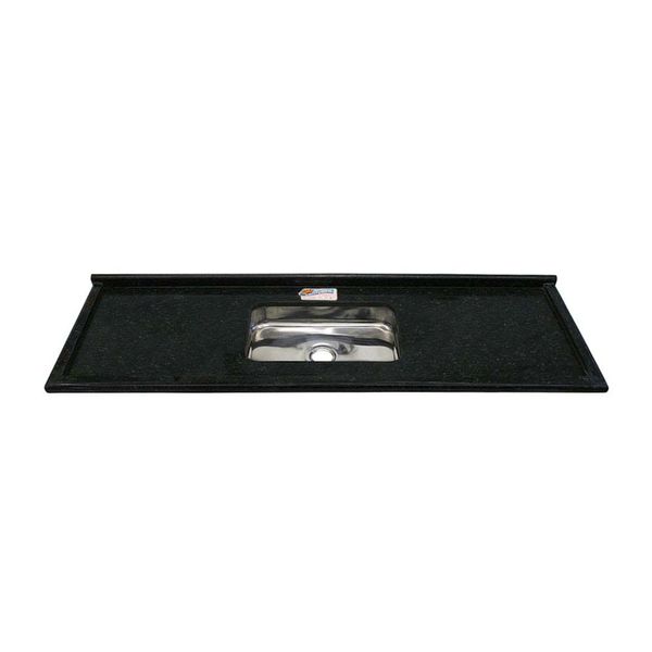 Pia de granito MasterPlus Luxo 200x57cm com cuba verde Venturini