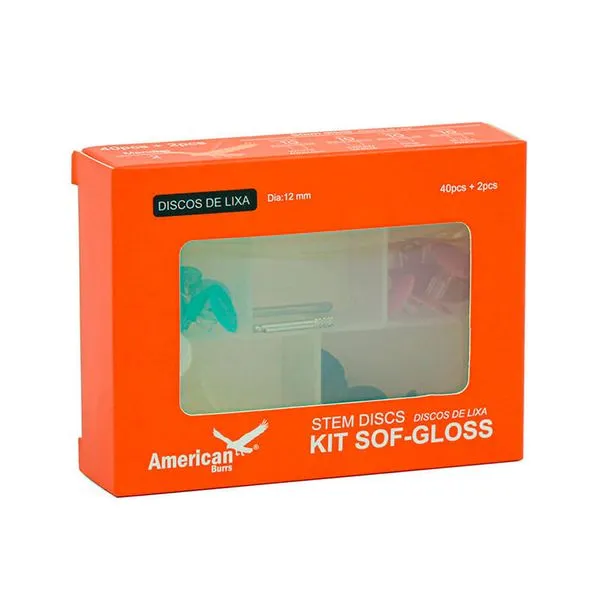 Kit Sof-Gloss Disco de Poliéster Acabamento e Polimento American Burrs
