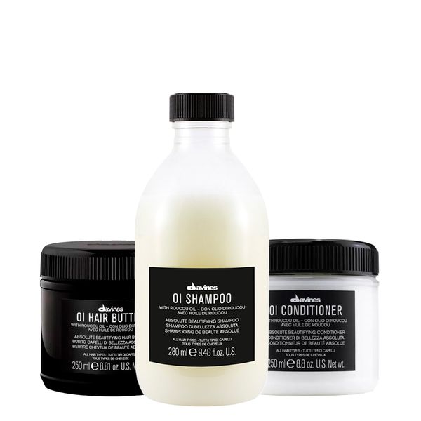 Kit Davines Oi - Shampoo 280ml + Condicionador 250ml + Manteiga Nutritiva 250ml Kit