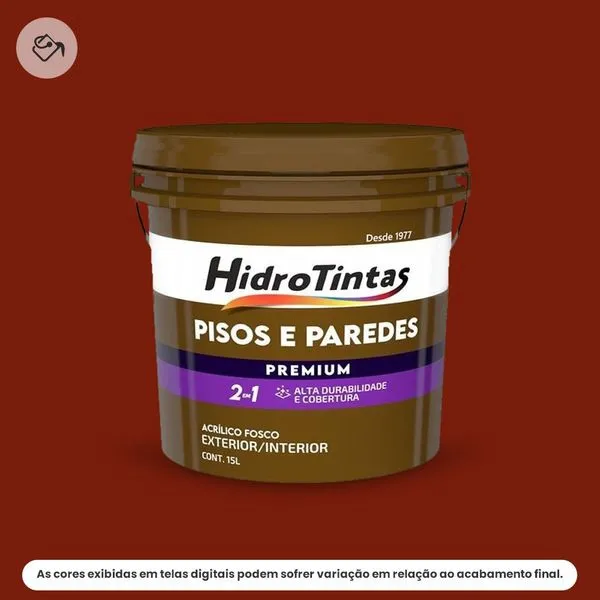 Tinta Acrílica Premium Pisos E Paredes Hidrotintas 15L Vermelho (MP)