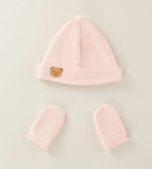 Kit Touca e Luva Suedine Comfy Rosa - Tamanho único