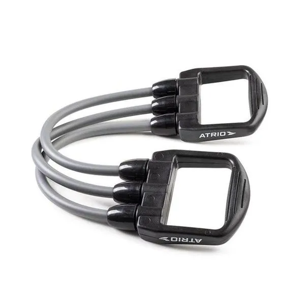 Expansor Fitness ES233 para Exercícios de Membros Superiores com Três Níveis de Tensão Cinza+preto Atrio Expansor Fitness ES233 para Treino de Força com Pegadores Confortáveis Cinza+preto Atrio