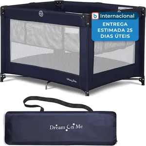 Cercadinho com Berço Portátil Dream On Me Azul Escuro A-MBI