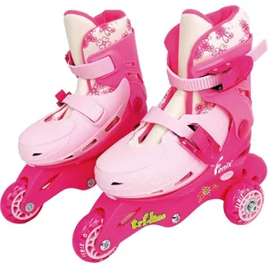 Patins Triline Com Kit De Segurança Fênix Rosa TL-01R