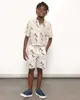 Bermuda Infantil Reta Com Cordão Estampa Tropical Branca 4