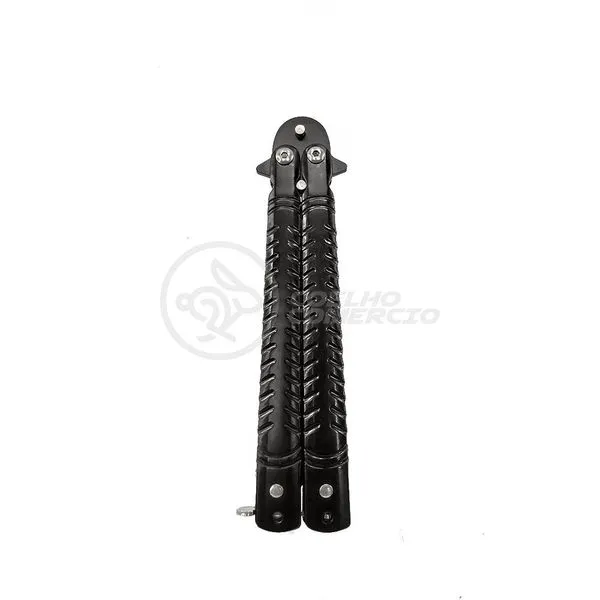 Canivete Knife Black Butterfly Com Fio Manobras Preta Borboleta Dobrável De Aço Inoxidável