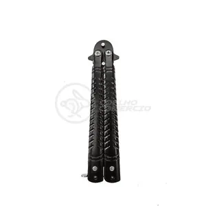Canivete Knife Black Butterfly Com Fio Manobras Preta Borboleta Dobrável De Aço Inoxidável