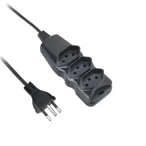 Extensão Elétrica 3m 3 Tomadas Bivolt Cabo Tripolar 250V 10A Preta Elgin Extensão Elétrica 3m 3 Tomadas Bivolt 250V Preta Elgin