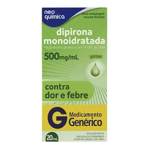 Analgésico e Antitérmico Dipirona Monoidratada 500mg/ml Genérico Neo Química 20ml Gotas