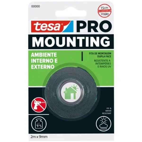Fita Dupla Face Interna E Externa Tesa 2m X 19mm