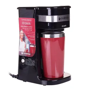 Cafeteira Elétrica com Copo Térmico 400ml Cadence To Go O'clock CAF205 Preta Vermelha 127V