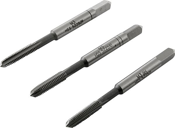 Macho Manual Aço Rápido 3x0,5mm MA Direito DIN 352 3 Peças - VONDER PLUS