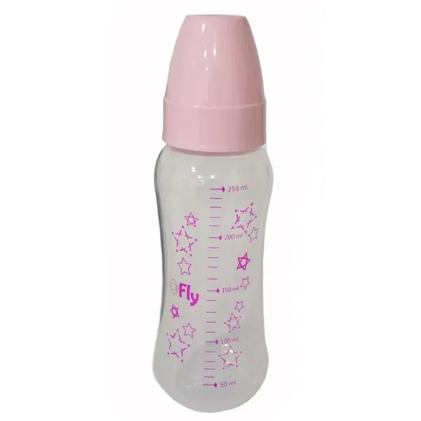 Mamadeira Fly Colors Rosa 250ml 1 Unidade
