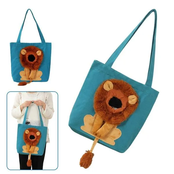 Bolsa de Transporte Leva Pro Pet BSL3906 para Cães e Gatos Estampa Leão Azul Náilon 1 Unidade Bolsa de Transporte Leva Pro Pet BSL3906 Estampa Leão Azul Náilon 1 Unidade