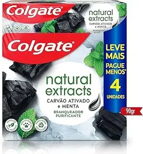Creme Dental Organic Shop para Dentes Brancos Carvão Ativado e Menta - 100g
